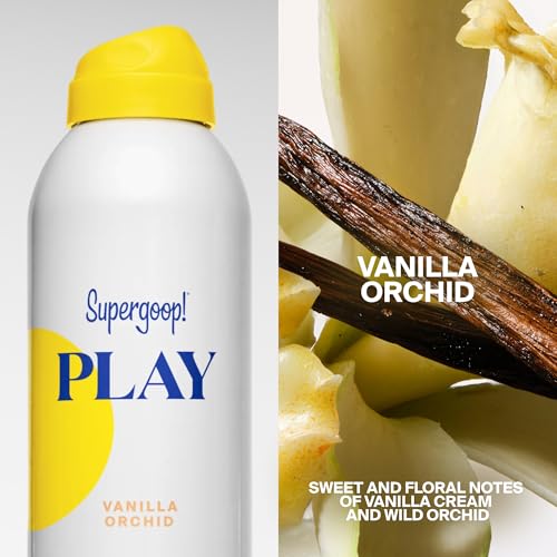 Supergoop! PLAY Antioxidant Body Mist w/Vitamin C - 6 fl oz - SPF 50 PA++++ Broad Spectrum Sunscreen - Body Spray - Great for Active Days - Vanilla Orchid