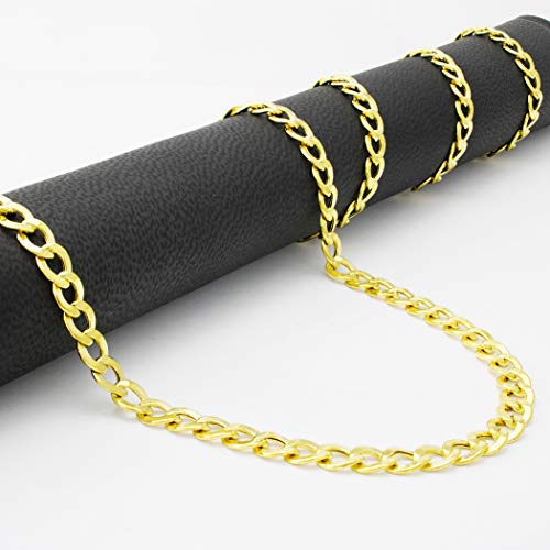 Nuragold 10k Real Yellow Gold Cuban Curb Link 6.5mm Chain Necklace, 16"-30" - 24"