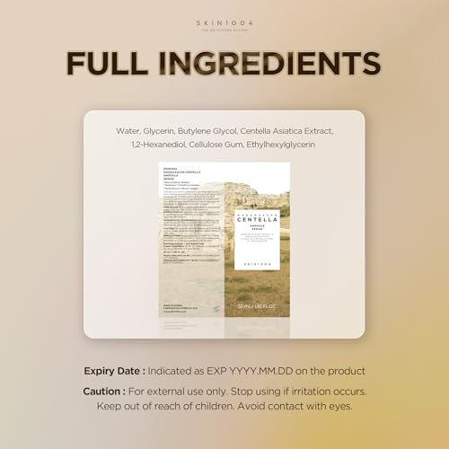 SKIN1004 [Hudson's Pick] Madagascar Centella Ampoule, Korean Face Serum with Centella Asiatica for Hydrating & Moisturizing, Soothing Facial Serum for Skin Balance, Korean Skin Care, 3.38 fl.oz, 100ml