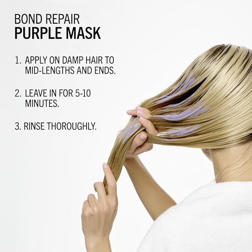 BlondMe Bond Repair Purple Mask for Blonde Hair | Neutralizes Yellow & Brassy Tones | Maintain, Refresh, & Enrich | For Moisturized, Healthy-Looking Cool-Toned Blondes