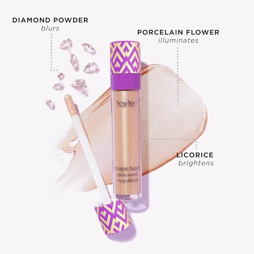 tarte shape tape glow wand – Sheer Liquid Highlighter with Mineral Pigments & Shea Butter for Hydrated Radiant Appearance, Vegan & Cruelty-Free, full size, sunbeam