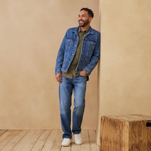 Levi Strauss Signature Gold Men's Relaxed Fit Flex Jeans, Hazy Horizon-Stretch Waistband, 28Wx32L