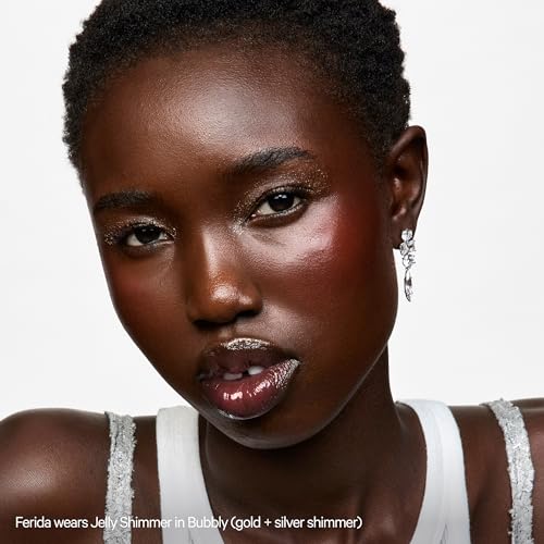 Milk Makeup Cooling Water Jelly Shimmer – Buildable Face + Body Highlighter Stick for Sheer Shimmery Glow – Long-Lasting, Hydrating, Glitter Free Formula – Bubbly (Gold + Silver), 0.17oz
