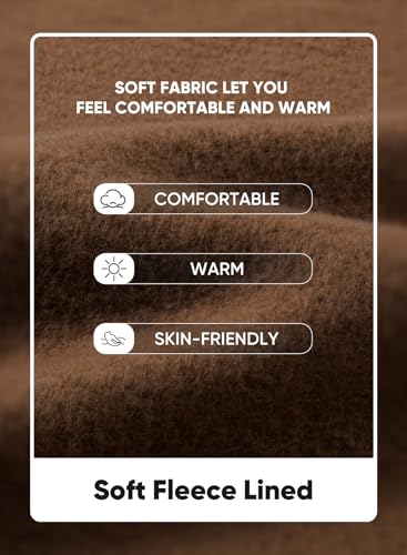 JMIERR Men's Casual Fleece Long Sleeves Crewneck Essential Sweatshirts Thick Cotton Pullover Sweatshirt for Men, Large, Brown
