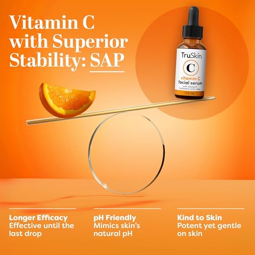 TruSkin Brightening Vitamin C Serum for Face with Hyaluronic Acid, 2 fl oz