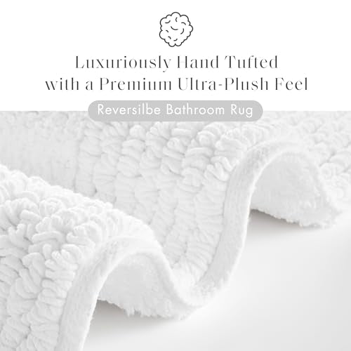 Madison Park Splendor Reversible 100% Cotton Bath Rug, 21 x 34, White
