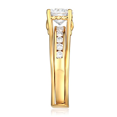 14k Yellow Gold Solid Engagement Ring & Wedding Band Set - Size 6