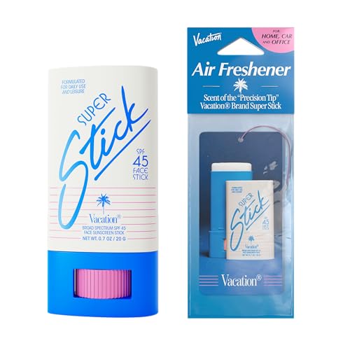 Vacation Super Stick SPF 45 Face Sunscreen Stick and Air Freshener Bundle