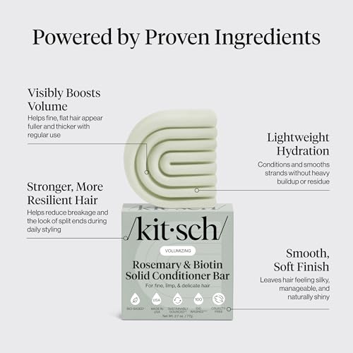 Kitsch Rosemary & Biotin Conditioner Bar Soap for Hair Growth - 2.7 oz