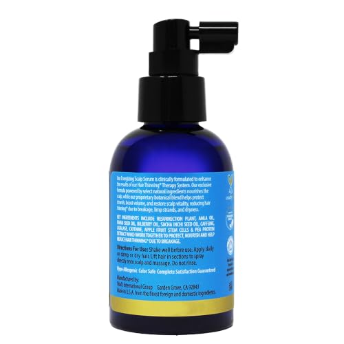 PURA D'OR Hair Thinning Therapy Energizing Scalp Serum 4oz w/Copper Tripeptide, Biotin, Caffeine, Plant Stem Cell, Catalase & DHT Balance, Rosemary Green Tea Leaf Extract, All Hair Types, Men Women