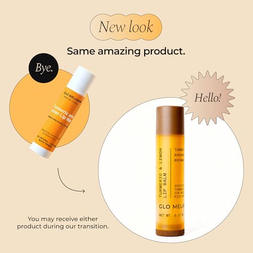 Glo Melanin All Natural Lemon and Turmeric Lip Balm - Natural Lip Balm Illuminate Your Smile, Brighten & Nourish Dark Lips Effortlessly - For Smokers Lips