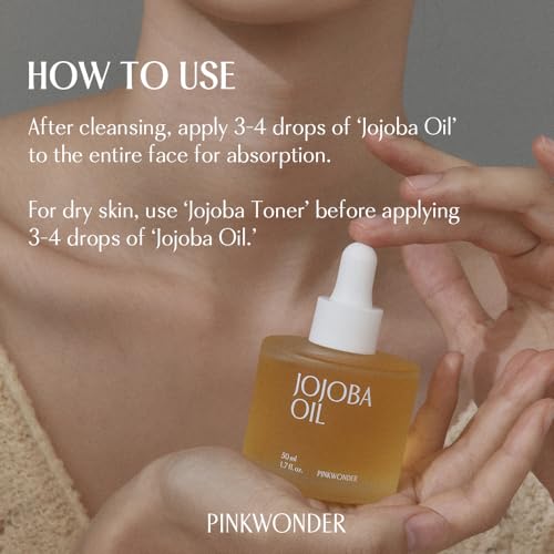 PINKWONDER 100% Pure USDA Organic Non-Greasy Jojoba Oil 1.69 fl oz