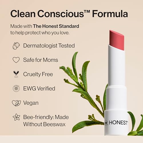 Honest Beauty Tinted Lip Balm, Cruelty-Free, Vegan, Moisturizing, Plum Drop