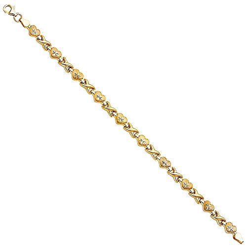 14k REAL Two Tone Gold Stampato Bracelet - 7.25"