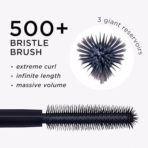 tarte maneater waterproof mascara – Extreme Curl, Instant Volume & Length, 16HR Ultra-Creamy Longwear Eye Makeup, Cruelty-Free, full size, black