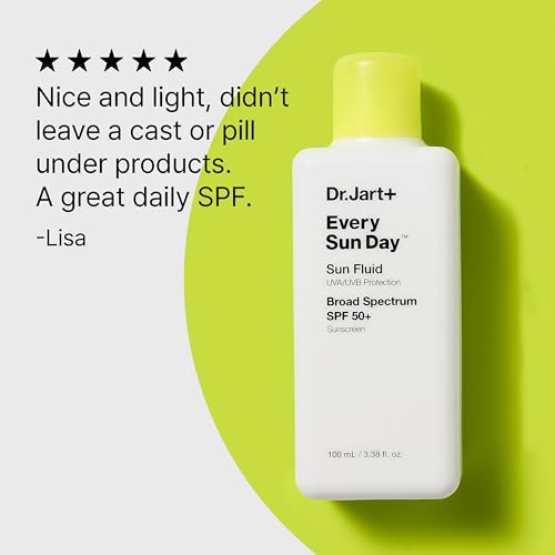 Dr.Jart+ Every Sun Day Sun Fluid Korean Sunscreen SPF 50+ for Face | Korean Skin Care, 3.38 Fl Oz