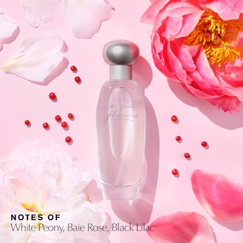 Estée Lauder Pleasures Eau de Parfum Spray with Notes of Lilies, White Peonies & Jasmine | Floral Perfume for Women | Perfumes for Women, 3.4 Fl Oz