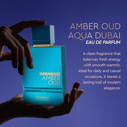 Al Haramain Amber Oud Eau de Parfum – Aqua Dubai – Oud Cologne + ATOMIZER – Men's Perfume for Men: Bergamot, Green Notes, Mandarin, Melon, Pineapple, Amber, Vanilla, Musk, Mens Fragrances (2.5 oz)