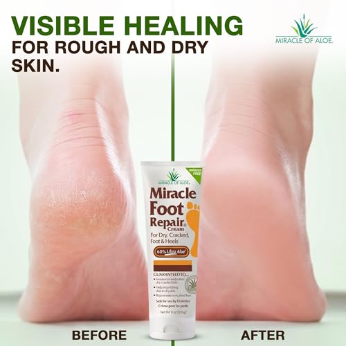 Miracle Foot Repair Cream, 8 Oz 2 Pack, For Dry Cracked Heels & Feet