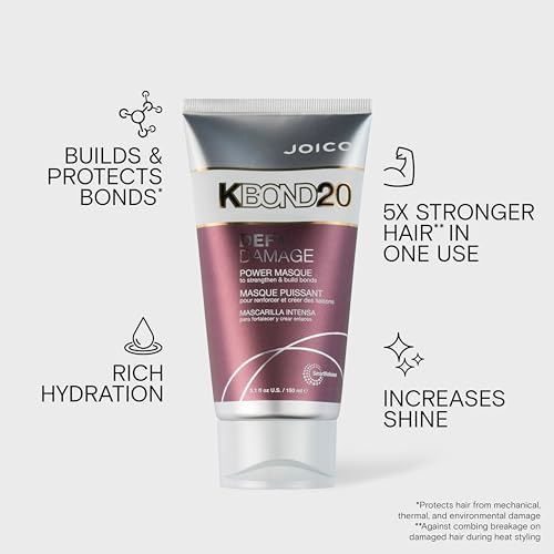 Joico Defy Damage KBOND20 Power Masque | For Stronger, Hydrated Hair | Color-Safe | Rebuild & Protect Bonds | Paraben-Free | Animal-Test Free Formula | 5.1 Fl Oz