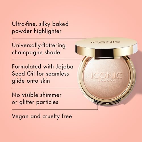 ICONIC LONDON Lit and Luminous Baked Highlighter | Pressed Powder, 0.56 oz