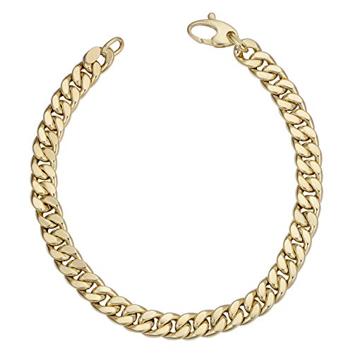 Kooljewelry Mens 14k Yellow Gold Curb Bracelet (6.2 mm, 8.5 inch)