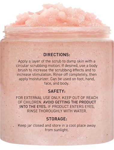Brooklyn Botany Himalayan Salt Body Scrub - Moisturizing and Exfoliating Body, Face, Hand, Foot Scrub - Fights Stretch Marks, Fine Lines, Wrinkles - Great Gifts for Women & Men - 10 oz