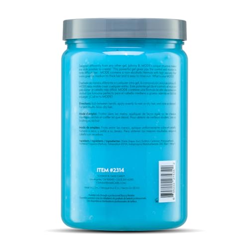 JOHNNY B. Mode Professional Hair Styling Gel, Long Lasting, Alcohol-free, No-flake formula