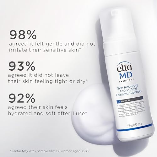EltaMD Skin Recovery Amino Acid Foaming Face Wash, Fragrance-Free, 5 oz