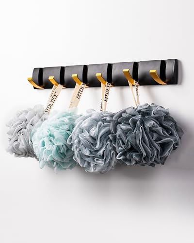 MTDLYICE Loofah Sponge, XXL Large Loofah 100g 4 Pack, Bath Sponge Soft Mesh Shower Loofah for Men, Body Scrub, Shower Pouf Bath Accessories, for Body Wash, Soap (Blue Gray)