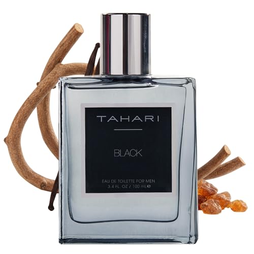 TAHARI Black Eau de Toilette for Men Rum Leather & Tobacco Scent 3.4 Fl Oz