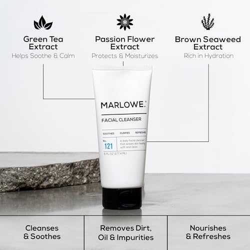 MARLOWE. Facial Cleanser, Daily Face Wash, Removes Dirt + Oil, 6 oz