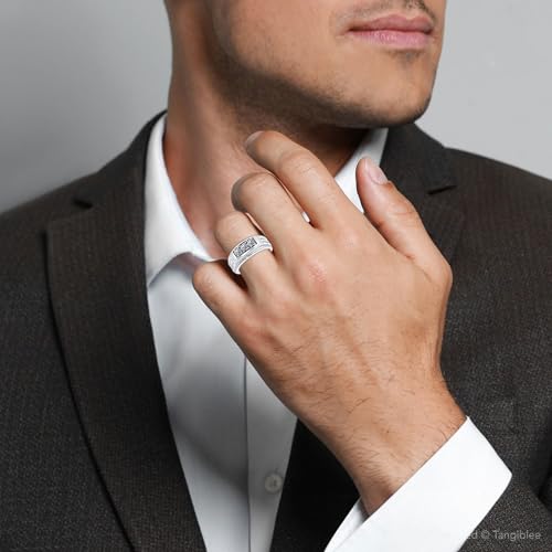 Pompeii 3/4ct Diamond Mens 14K White Gold Wedding Ring - Size 11.5