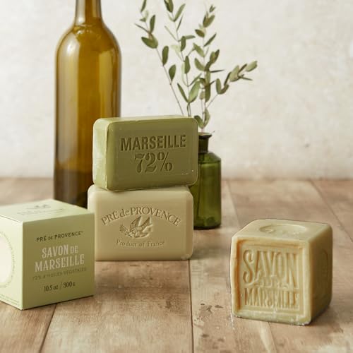 Pre de Provence Artisanal Soap Bar, Natural French Skincare, Enriched with Organic Shea Butter, Quad Milled for Rich, Smooth & Moisturizing Lather, Olive Oil & Lavender, 12.3 Ounce
