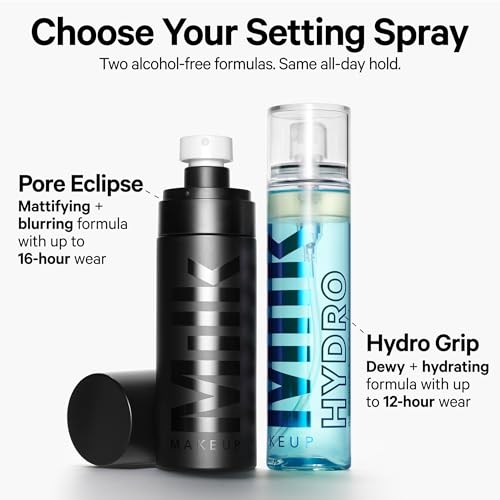 Milk Makeup Pore Eclipse Matte Setting Spray – Blurs Pores, Controls Shine + Sets Makeup for Up to 16 Hours – Long-Lasting, Oil + Alcohol-Free Facial Mist for a Soft, Matte Finish – 1.35 oz