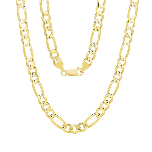 Floreo Italian 14k Gold Over 925 Silver 5.2mm Figaro Chain Necklace, 18 Inch