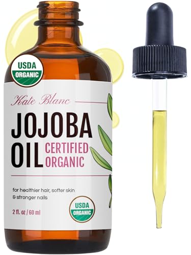 Kate Blanc Cosmetics Organic Jojoba Oil for Hair, Skin, Face, Nails (2oz)