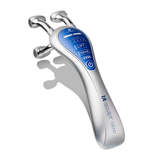 bt-Sculpt GEN2, Microcurrent Facial Lifting, Sculpting, and Firming with Proprietary Kinesthetic Lifting for Home use (Brushed Alloy)