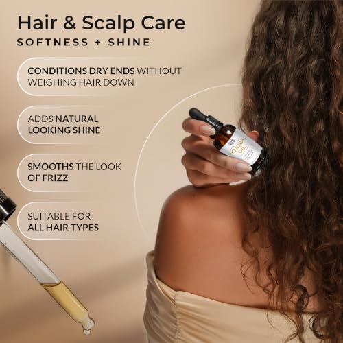 Jojoba Oil - 100% Pure, Cold Pressed, All Natural Carrier Oil for Face, Skin, Hair, Nails, Massage & DIY Beauty, Glass Bottle & Dropper 1 Fl Oz
