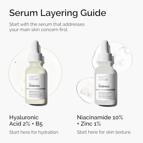 The Ordinary Hyaluronic Acid 2% + B5 (with Ceramides), Multi-Depth Hydration Serum for Plumper, Smoother Skin, 1 Fl Oz