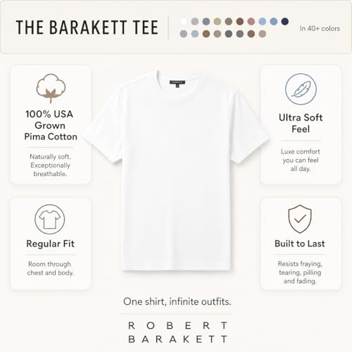 Robert Barakett Men's Georgia Short Sleeve Crew Neck T-Shirt, Black, Large