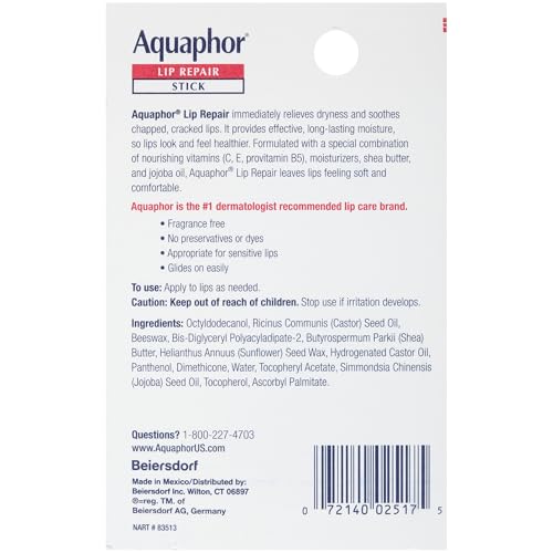 Aquaphor Lip Repair Stick, Multipack, 4 x 0.17 OZ