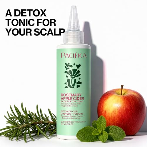 Pacifica Scalp Detox Tonic – Scalp Exfoliator with Glycolic & Salicylic Acid for Clarifying Build Up & Purifying – Infused with Rosemary to Support an Itchy, Dry Head – Vegan & Cruelty-Free – 5 oz