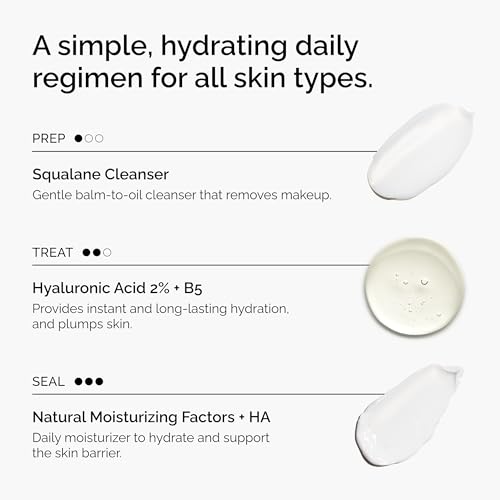 The Ordinary The Daily Set, Daily Skincare Routine with Squalane Cleanser, Hyaluronic Acid 2% + B5, and Natural Moisturizing Factors + HA | Skin Care Set