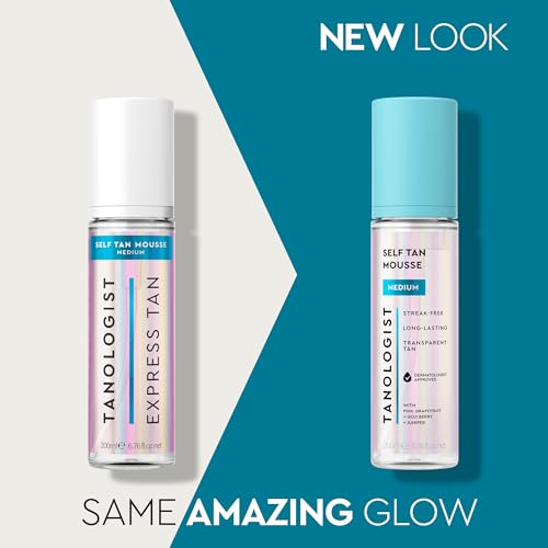 Tanologist Sunless Self-Tan Set – Medium Tanning Mousse with “No Fake Tan Smell” or Orange Tone + Double-Sided, Water-Resistant Self-Tanning Mitt for Streak-Free Application