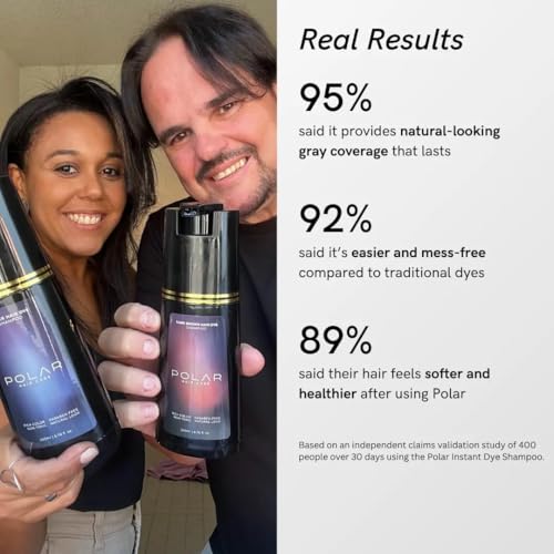 Polar Hair Dye Shampoo | Jet Black Hair Dye Color Shampoo for Gray Hair