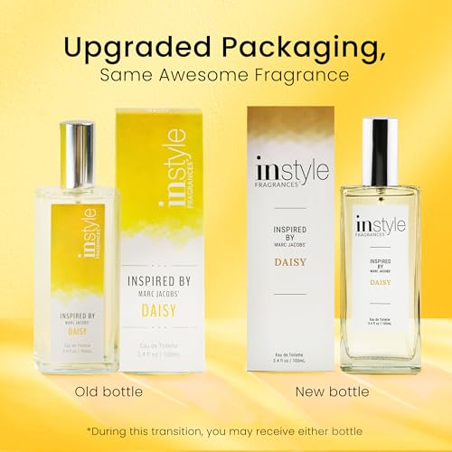 Instyle Fragrances, Inspired by Marc Jacobs' Daisy, Women’s Eau de Toilette, CLEAN, Vegan, Paraben-Free, Never Tested on Animals, 3.4 Fluid Ounces