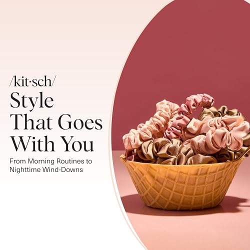 Kitsch Satin Scrunchies for Women | For All Hair Types Terracotta, 6pcs
