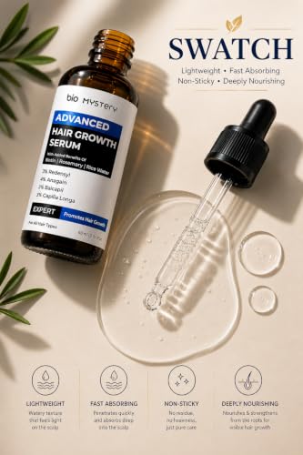 Hair Growth Serum With 3% Redensyl, 4% Anagain, 3% Baicapil and Capilia longa with Biotin, Rosemerry and Rice Water - For Hair Growth And Hair Fall Control Serum