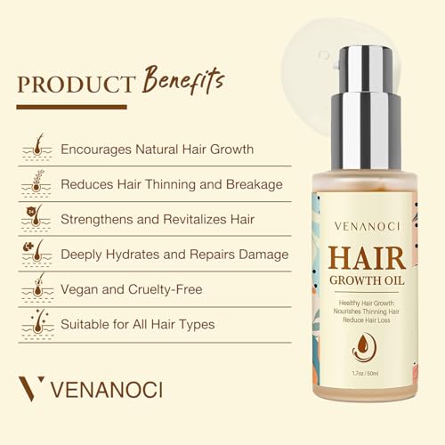 Hair Growth Oil with Rosemary & Biotin: Natural Hair Regrowth Serum for Women & Men – Anti Hair Loss & Thinning Treatment – Promotes Thicker, Fuller, Stronger, Healthier Hair – All Hair Types